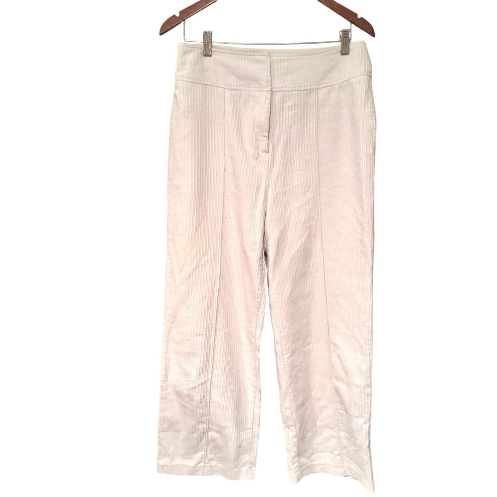 Blu Pepper NWT Corduroy High Rise Straight Leg Pants Cream Size Large